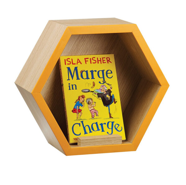 Wall-mounted hexagon bookshelf