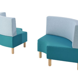 Inner curved seats in school library