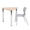 Triangular desk with study chair for school library