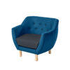 Library tub chair in grey and sapphire blue