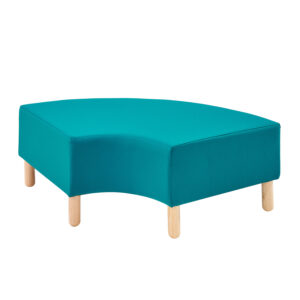 Curved bench library seat teal