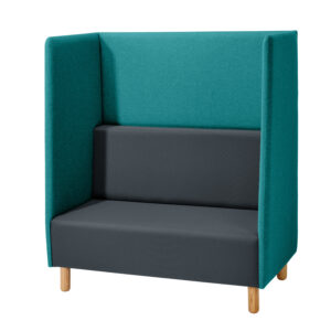 Library Privacy Sofa in sea green and grey