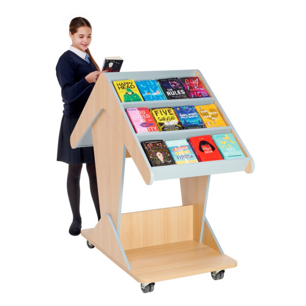 Mobile Bookcase tiered display for schools libraries