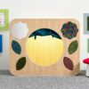 sensory den with yellow light curtain and tactile elements