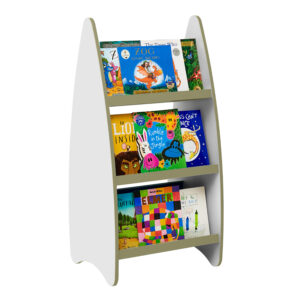 children's school display white bookcase