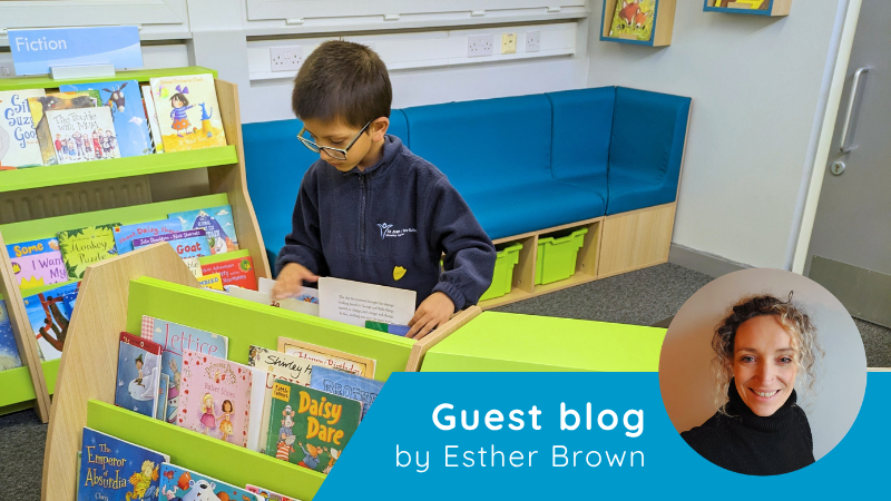 boy reading in school library for guest blog