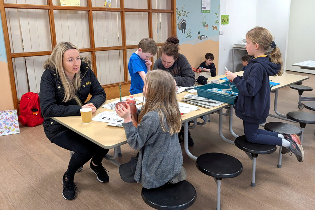 after-school family book club with parents and children